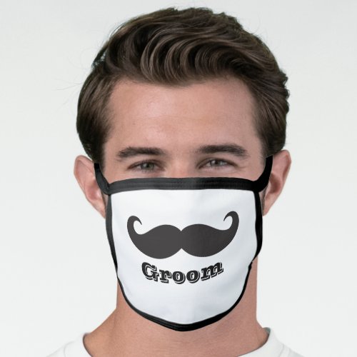 Fancy Mustache for Groom Face Mask