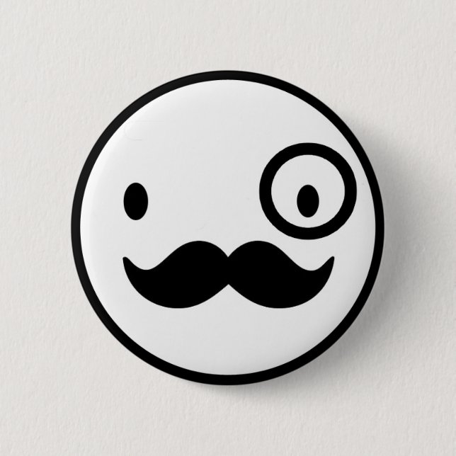 fancy mustchace face button (Front)