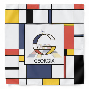 Fancy Neoplasticism Style Monogram. Letter G Bandana