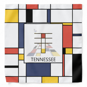 Fancy Neoplasticism Style Monogram. Letter T Bandana