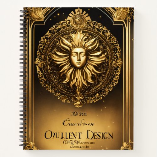 Fancy notebook with disigne golden