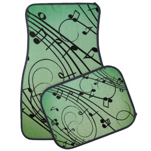 Fancy Notes Green Music Design Car Floor Mat