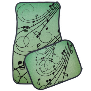 Fancy Notes Green Music Design Car Floor Mat