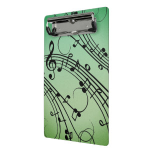 Fancy Notes Green Music Design Mini Clipboard