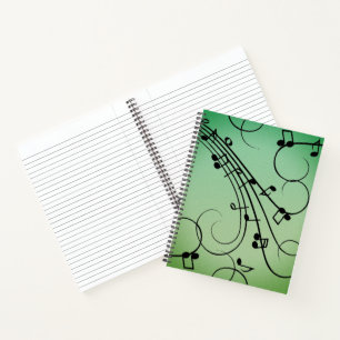 Fancy Notes Green Music Design Notebook