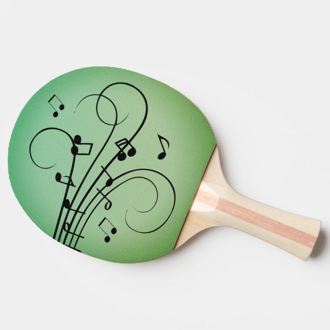 Fancy Notes Green Music Design Ping Pong Paddle (Side)