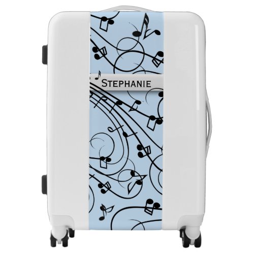 Fancy Notes  Personalized Music Design Blue Luggage