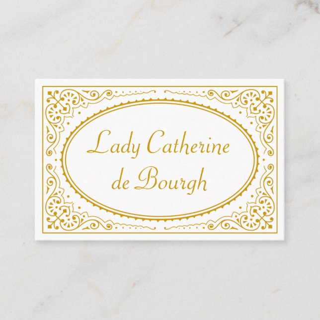 Fancy Old Fashioned Classy Victorian Personal Business Card (Front)