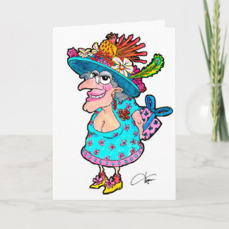 Fancy Old Lady Greeting Card