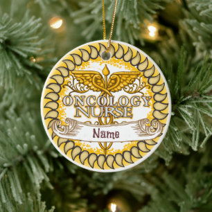 Fancy Oncology Nurse Ceramic Ornament