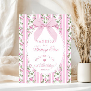 Fancy One Blush pink Bow Coquette Birthday Welcome Foam Board