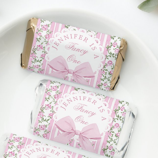 Fancy One Coquette Pink Bow 1st Birthday Hershey's Miniatures (Creator Uploaded)