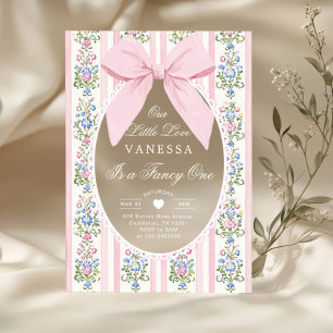 Fancy One Love Shack Vintage Bow 1st Birthday Acrylic Invitations