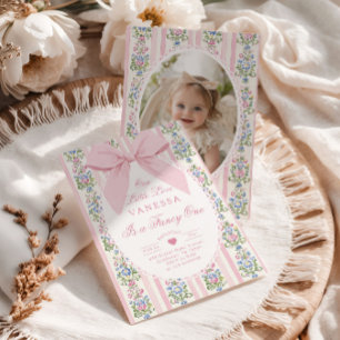 Fancy One Love Shack Vintage Bow 1st Birthday Invitation
