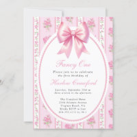 Fancy One Pink Coquette Bow Birthday Party