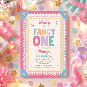 Fancy One Whimsical Girl 1st Birthday Party Invitation