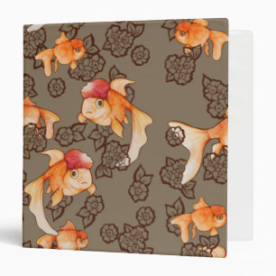 Fancy Oranda Goldfish 3 Ring Binder