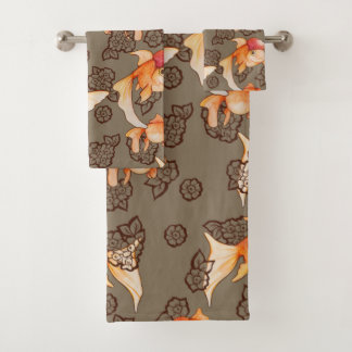 Fancy Oranda Goldfish Bath Towel Set