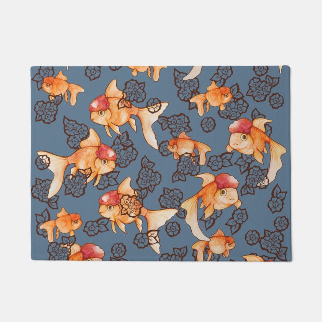 Fancy Oranda Goldfish Doormat (Front)