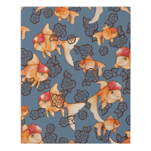 Fancy Oranda Goldfish Faux Canvas Print