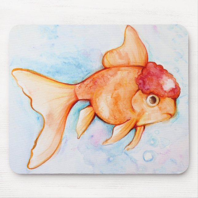 Fancy Oranda Goldfish Mouse Pad (Front)
