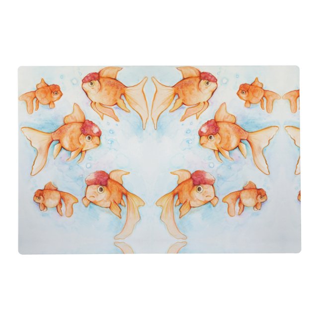 Fancy Oranda Goldfish Placemat (Front)