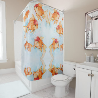 Fancy Oranda Goldfish Shower Curtain