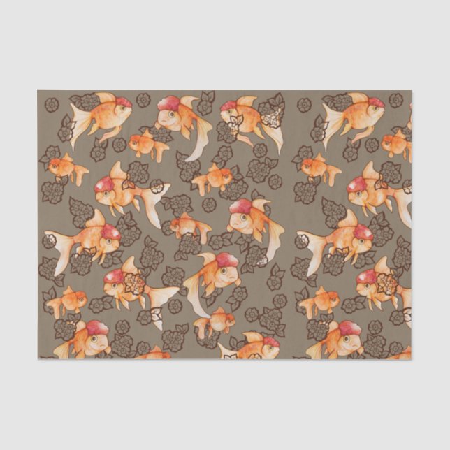 Fancy Oranda Goldfish   Tissue Paper (Front)