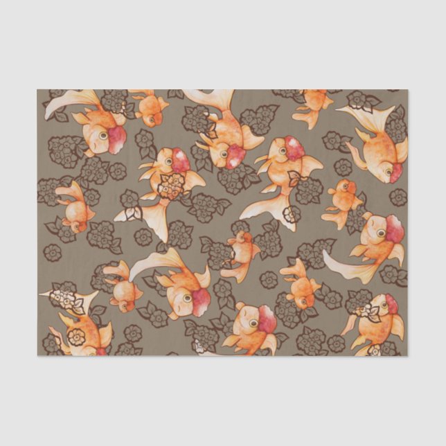 Fancy Oranda Goldfish Tissue Paper (Front)