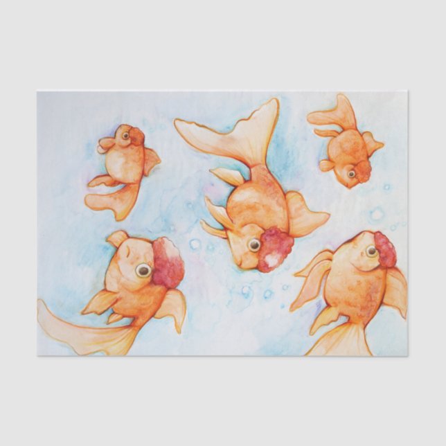 Fancy Oranda Goldfish Tissue Paper (Front)