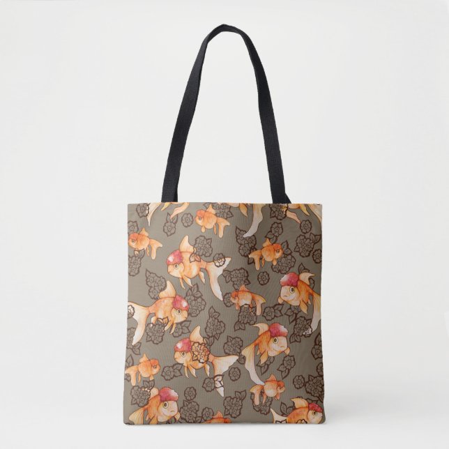 Fancy Oranda Goldfish Tote Bag (Front)