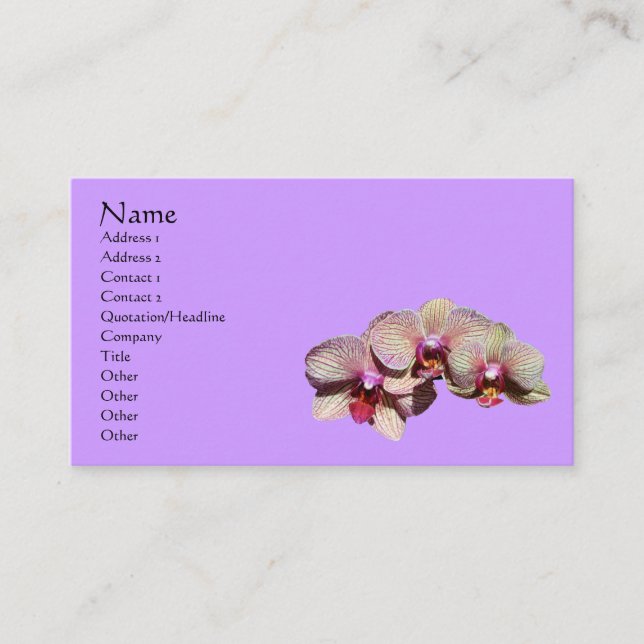 Fancy Orchids Floral Business Card (Front)