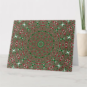 Fancy Ornate Maximalist Groovy Christmas Mandala Card