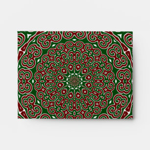 Fancy Ornate Maximalist Groovy Christmas Mandala Envelope
