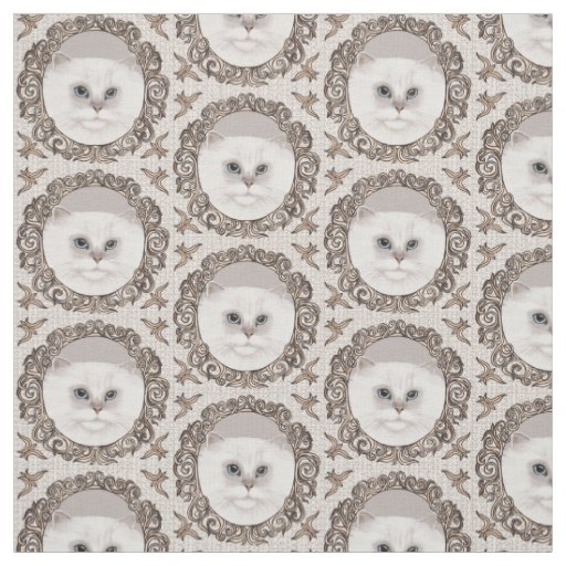 Fancy Ornate Persian Cat Fabric