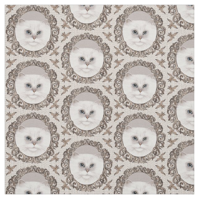 Fancy Ornate Persian Cat Fabric (Swatch)