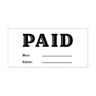 Fancy PAID Date Check Number General Business Self-inking Stamp