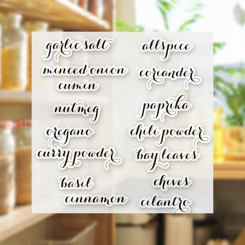 Fancy Pantry Spices Label Set Stickers