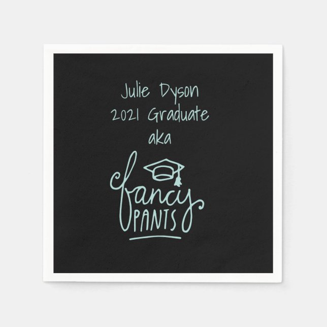 Fancy Pants Funny Graduation Custom  Napkins (Front)