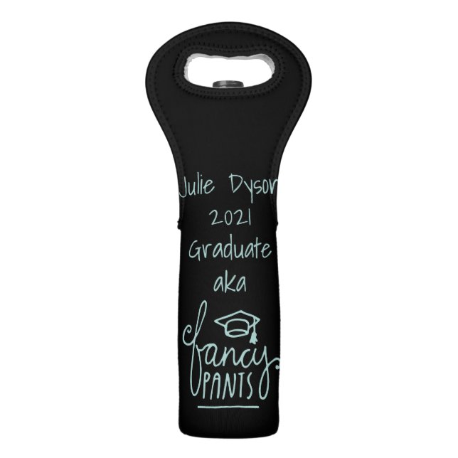Fancy Pants Funny Graduation Custom Wine Bag (Front)