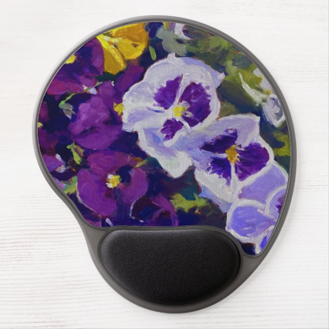 Fancy Pants Pansies Vibrant Purples Gel Mousepad (Front)