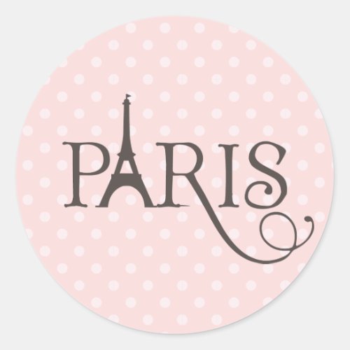 Fancy Paris Classic Round Sticker