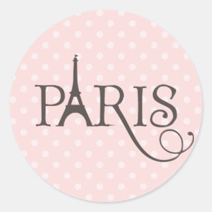 Fancy Paris Classic Round Sticker