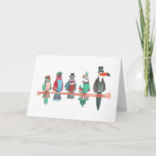 Fancy Parrots and a Silly Toucan Blank Card