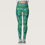 Fancy Peacock Feathers All-Over-Print Leggings<br><div class="desc">Fancy peacock feathers patterned leggings.</div>