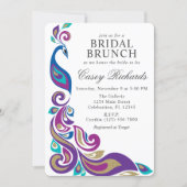 Fancy Peacock Purple and Teal Bridal Shower Invitation (Front)