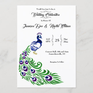 Fancy Peacock Wedding Invitation