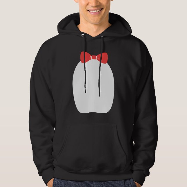 Fancy Penguin Bow Tie Halloween Costume Hoodie (Front)
