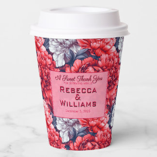 Fancy Peonies Floral Vineyard Wedding Paper Cups