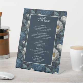 Fancy Peonies Garden Vineyard Wedding Pedestal Sign